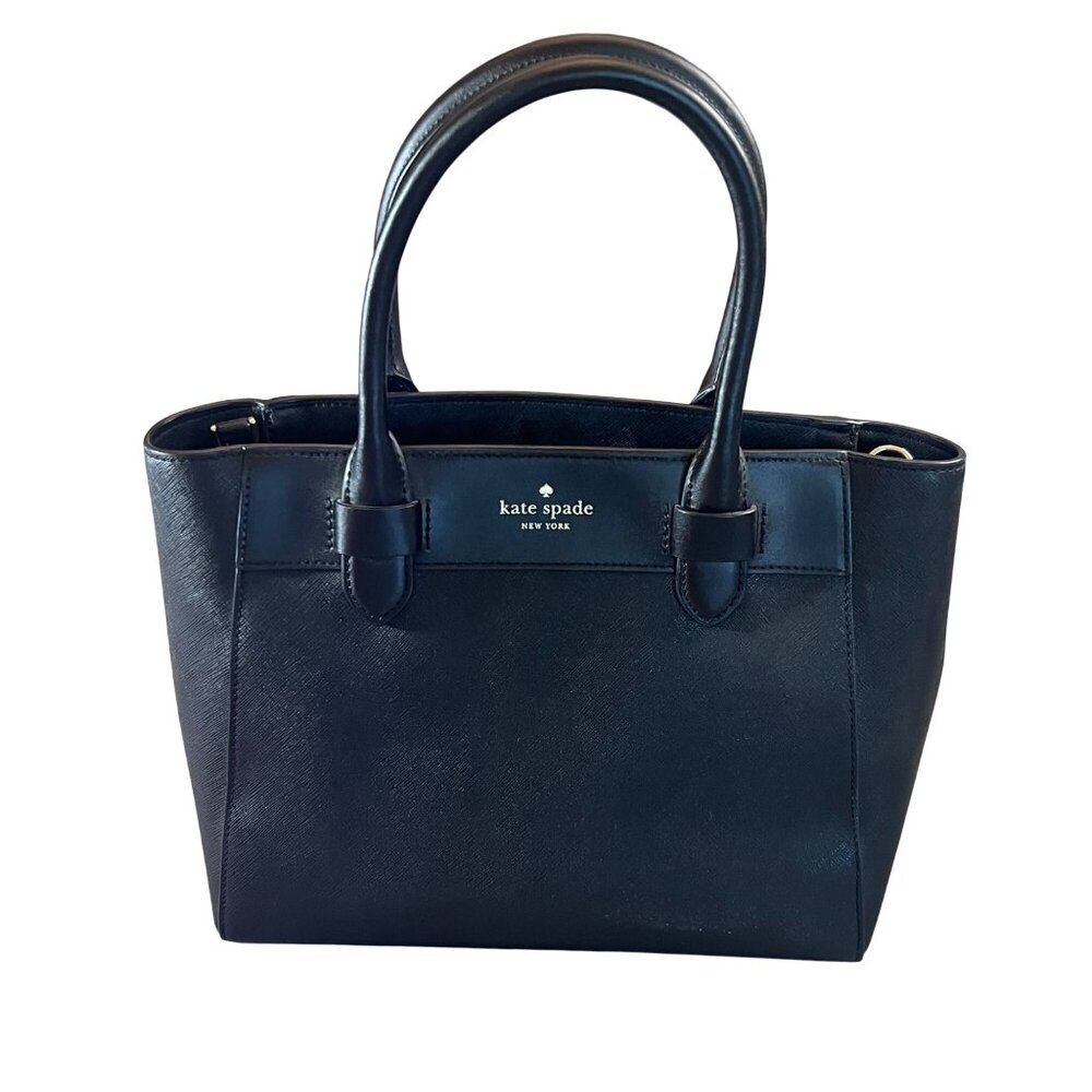Kate Spade New York Melanie Satchel Handbag Women Black Leather Crossbody Bag